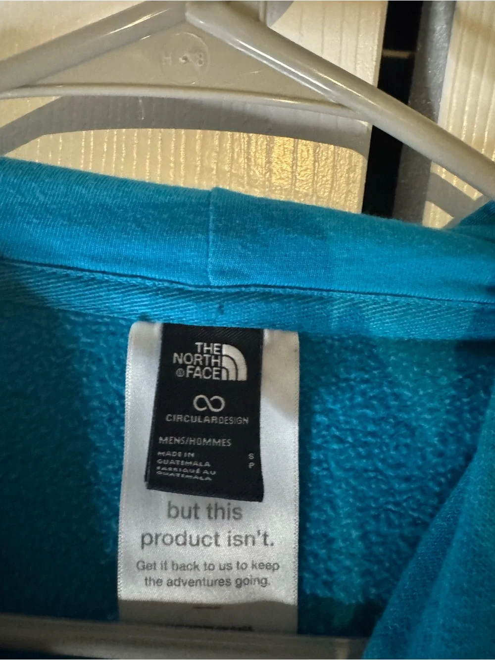 The North Face Men's Teal Crewneck Hoodie with White Logo